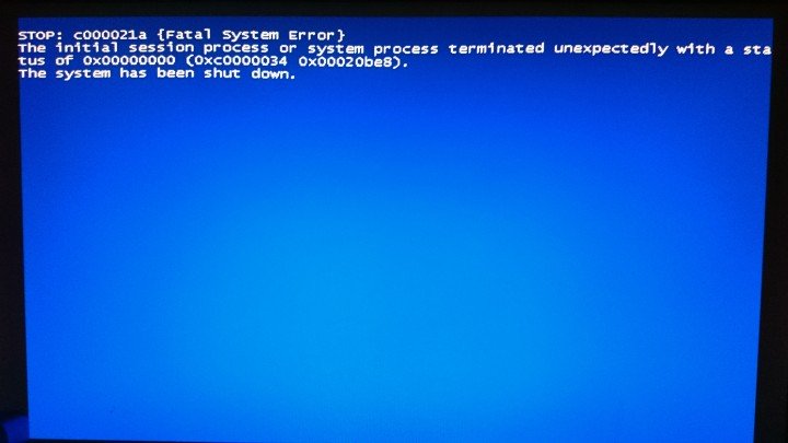 STOP c000021a {Fatal system Error}
